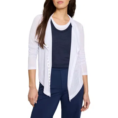 Nz Active By Nic+zoe Gauzy Snap Front Cardigan In White