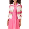 Nz Active By Nic+zoe Mixed Stripe Zip Cardigan