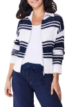 NZ ACTIVE BY NIC+ZOE NZ ACTIVE BY NIC+ZOE MIXED STRIPE ZIP CARDIGAN