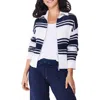 Nz Active By Nic+zoe Mixed Stripe Zip Cardigan In Multi
