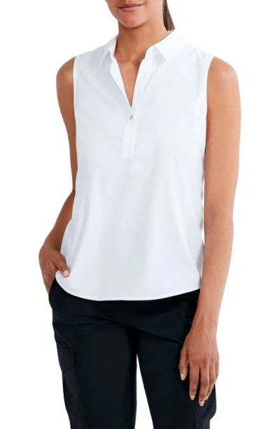 Nz Active By Nic+zoe Nz Active Tech Stretch Collar Tank In Paper White