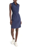 Nz Active By Nic+zoe Tech Stretch Sleeveless Shirtdress In Ink