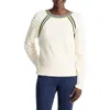 Nz Active By Nic+zoe Textured Tipped Sweatshirt In Alabaster