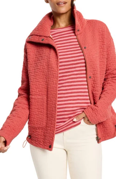 Nz Active By Nic+zoe Throw On Quilted Knit Jacket In Tandoori