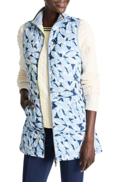 Nz Active By Nic+zoe Winter Floral Reversible Puffer Vest In Blue Multi
