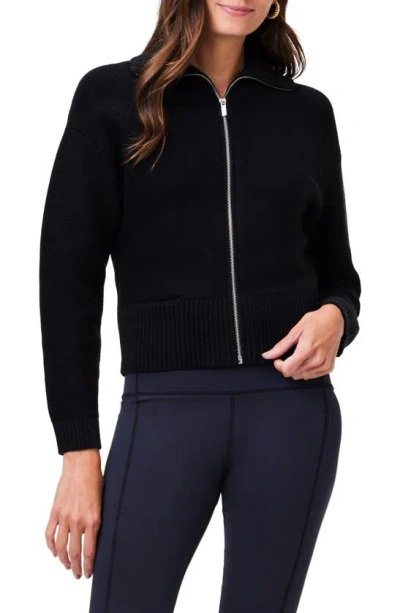 Nz Active By Nic+zoe Zip-up Sweater Jacket In Black Onyx