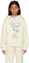 Nzkidzzz Kids Beige 'happy Saturday' Hoodie In Ivory