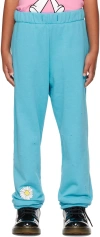 Nzkidzzz Kids Blue Distressed Sweatpants In Blue