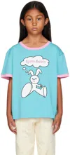 Nzkidzzz Kids Blue 'happy Sunday' T-shirt In Blue/pink