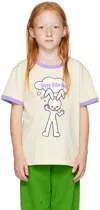 Nzkidzzz Kids Yellow 'happy Saturday' T-shirt In Ivory/lilac