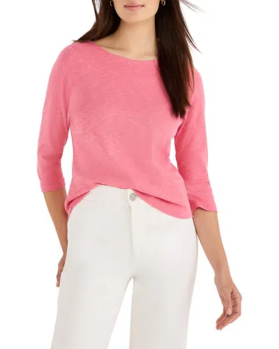 Nzt By Nic+zoe 3/4 Sleeve Ballet Boat Tee In Pink
