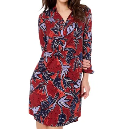 Nzt By Nic+zoe Autumn Leaves Live In Dress In Red Multi