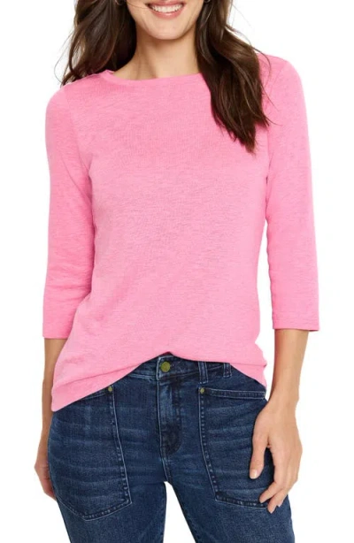 Nzt By Nic+zoe Boat Neck T-shirt In Orchid Petal Ht