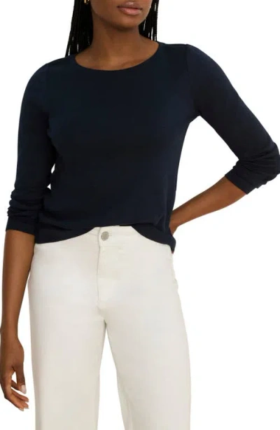 Nzt By Nic+zoe Cape Rib Cotton Blend Boat Neck Top In Purple