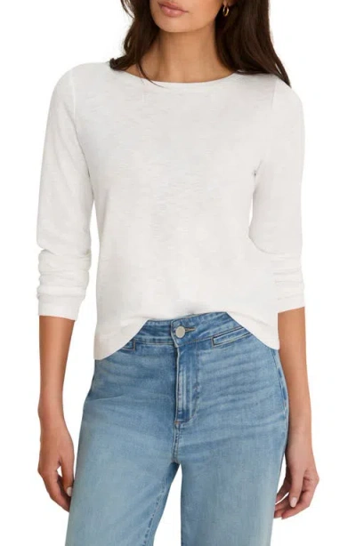 Nzt By Nic+zoe Cape Rib Cotton Blend Boat Neck Top In White