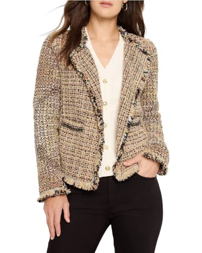 Nzt By Nic+zoe Chain Trim Fringe Mix Knit- Sweater In Neutral Mix In Multi