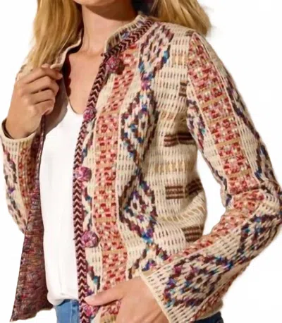 Nzt By Nic+zoe Color Weave Knit Jacket In Neutral Multi