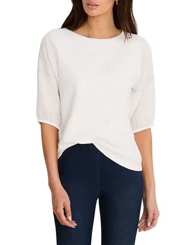 Nzt By Nic+zoe Puff Sleeve Cotton T-shirt In White