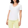 Nzt By Nic+zoe Cotton & Modal V-neck T-shirt In Paper White