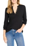 Nzt By Nic+zoe Cotton Blend Henley In Black