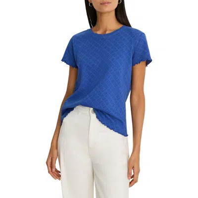 Nzt By Nic+zoe Geometric Lace T-shirt In Blue