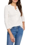 Nzt By Nic+zoe Seersucker Henley Long Sleeve Top In Paper White