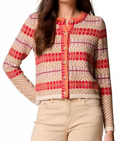 Nzt By Nic+zoe Energizer Cardigan In Red Multi