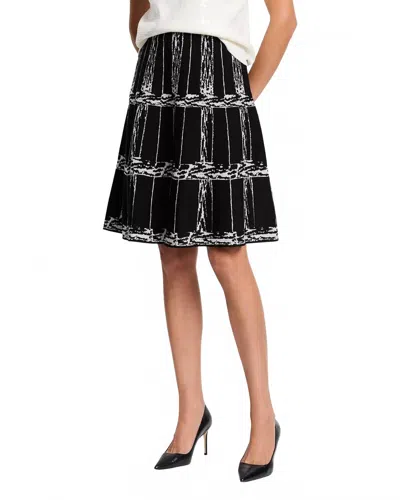 Nzt By Nic+zoe Etched Plaid Knit Skirt In Black