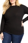 Nzt By Nic+zoe Everyday Easy Cozy Knit Top In Black