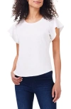 Nzt By Nic+zoe Flutter Sleeve Cotton T-shirt In Paper White