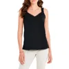 Nzt By Nic+zoe Fringe Knit Camisole In Black Onyx