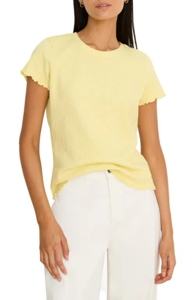Nzt By Nic+zoe Geometric Lace T-shirt In Yellow