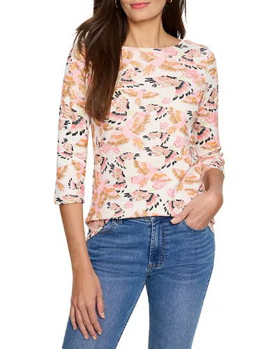 Nzt By Nic+zoe In Flight Boat Neck T-shirt In Pink Multi