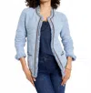 Nzt By Nic+zoe Indigo Fringe Mix Knit Jacket In Blue Multi In Blue