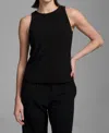 Nzt By Nic+zoe Knit Scuba High Neck Tank Top In Black In Black