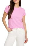 Nzt By Nic+zoe Lace Knit Cotton T-shirt In Pink Hue