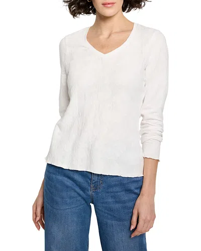 Nzt By Nic+zoe Lace Knit V Neck Tee In White