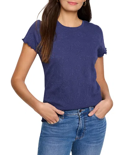 Nzt By Nic+zoe Lace Knit Cotton T-shirt In Dusk