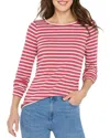 Nzt By Nic+zoe Long Sleeve Stripe Boat Tee In Multi