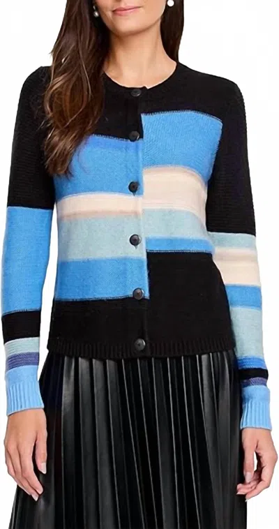Nzt By Nic+zoe Mid-day Mix Cardigan In Blue Multi