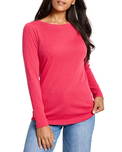 Nzt By Nic+zoe Nzt Nic+zoe Bracelet Sleeve Boat Neck Tee In Amaryllis