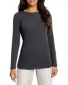Nzt By Nic+zoe Nzt Nic+zoe Bracelet Sleeve Boat Neck Tee In Charcoal Heather
