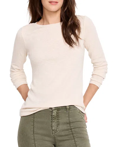 Nzt By Nic+zoe Nzt Nic+zoe Bracelet Sleeve Boat Neck Tee In Cream Heather