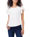 Nzt By Nic+zoe Flutter Sleeve Cotton T-shirt In Paper White