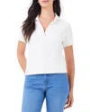 Nzt By Nic+zoe Johnny Collar Stretch Cotton Polo In Paper White