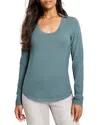 Nzt By Nic+zoe Scoop Neck Long Sleeve T-shirt In Patina