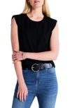 Nzt By Nic+zoe Power Shoulder Tank Top In Black Onyx