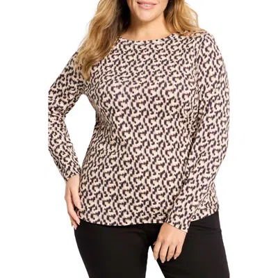 Nzt By Nic+zoe Print Top In Neutral