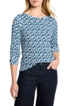 Nzt By Nic+zoe Printed Long Sleeve Cotton T-shirt In Multi