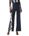 Nzt By Nic+zoe Rose Bloom Wide Leg Pants In Indigo Multi In Blue